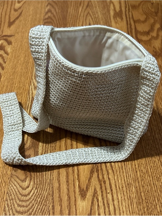 The Sak Handbags - The Sak Creamy Beige Mini Crochet Crossbody Zipper Boho Festive Chic Bag